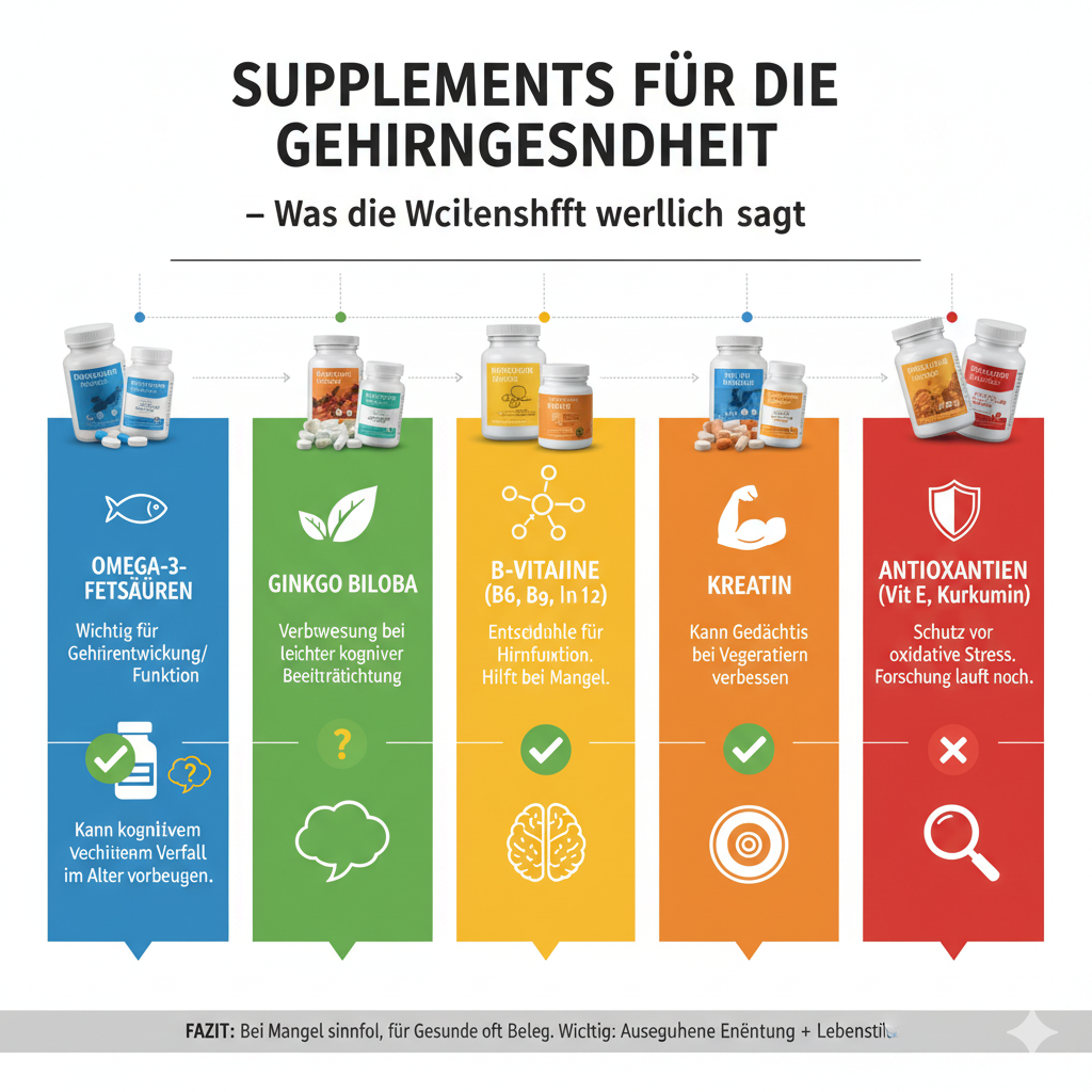 Supplements für die Gehirngesundheit – Was die Wissenschaft wirklich sagt